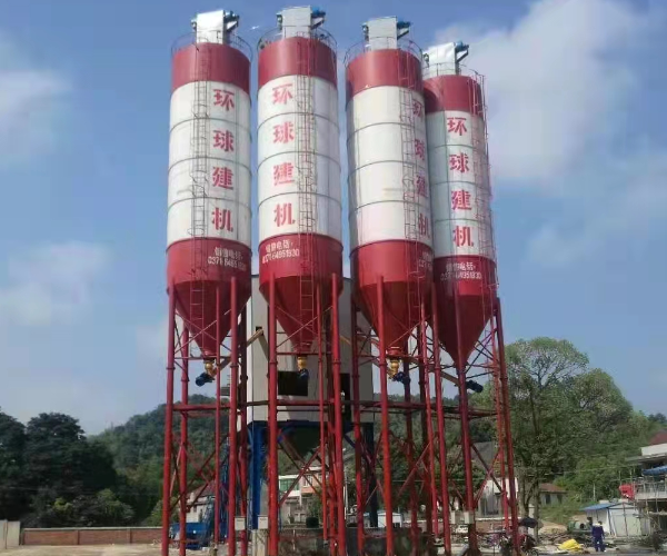 HZS90混凝土攪拌站濮陽施工現場